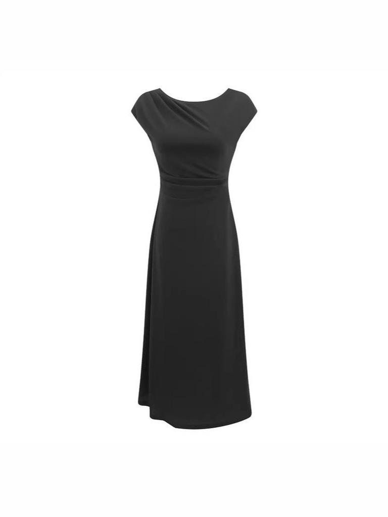 Elegant Waist-Cinched Sleeveless Dress: Stylish, Slimming, and Chic Long Skirt for Women