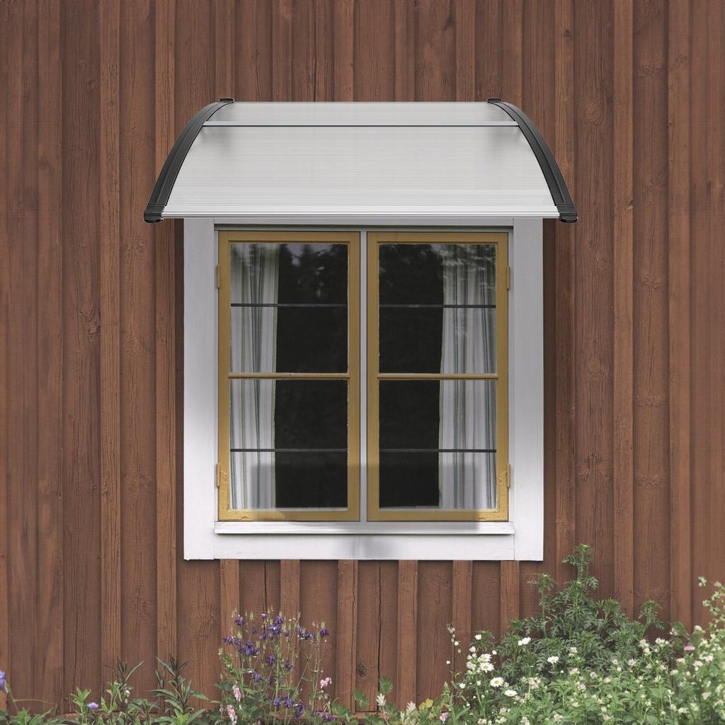 Window Door Awning Canopy 40" x 40", UPF 50+ Polycarbonate Entry Door Outdoor Window Awning Exterior, Front Door Overhang Awning for Sun Shutter, UV,