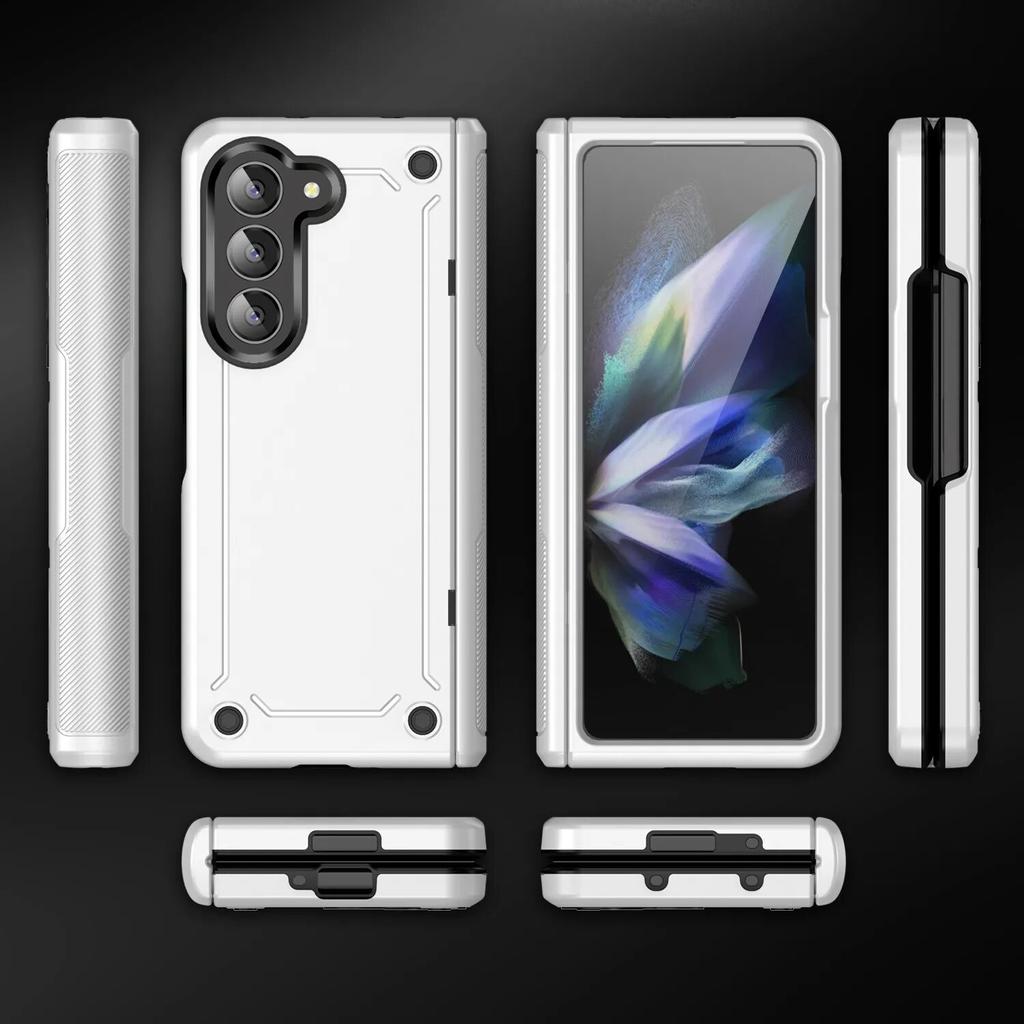 Modne składane etui pancerne etui do Samsung Galaxy Z Fold 5 Fold5 Zfold5 dwuwarstwowe etui na telefony komórkowe do Samsung Fold 5