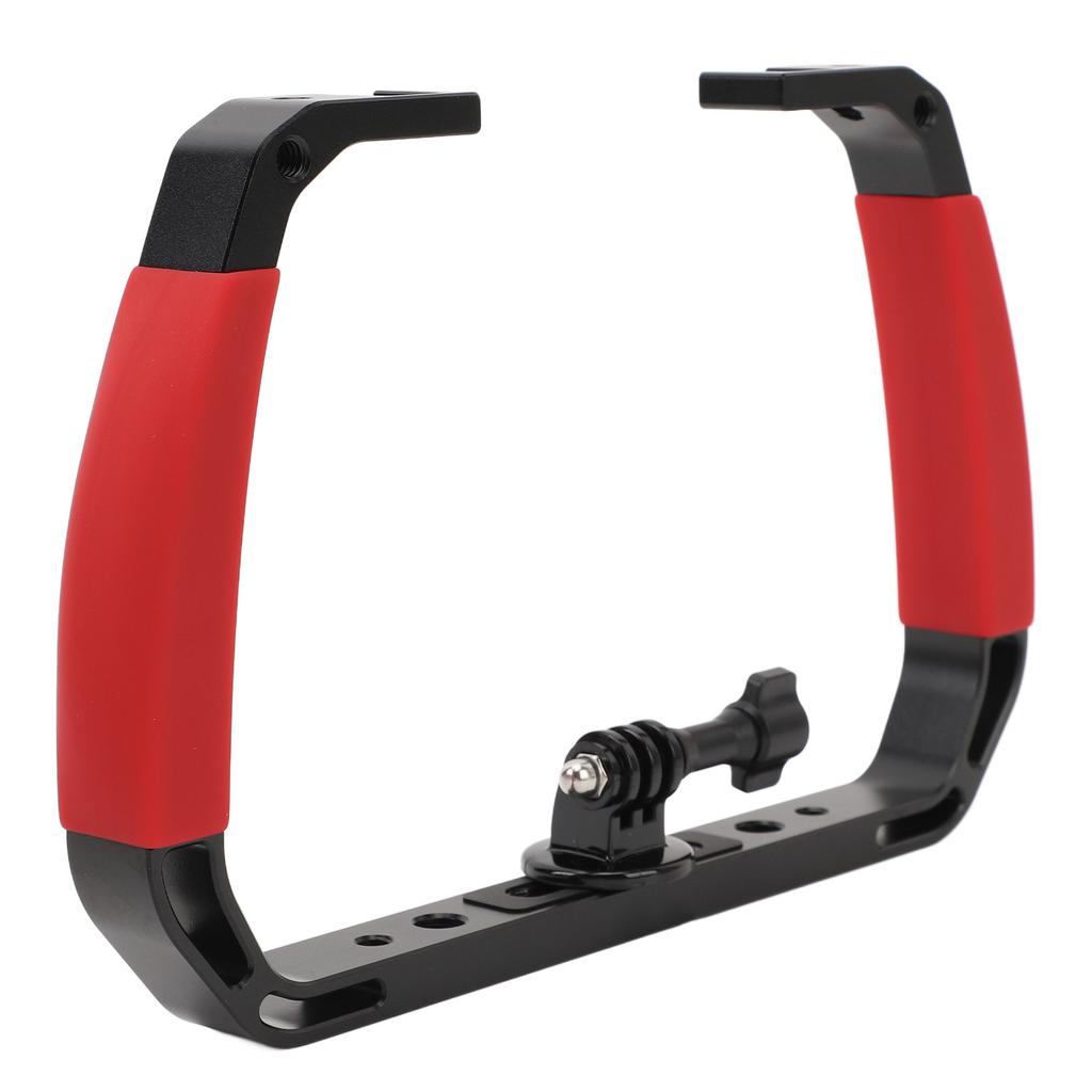 Underwater Diving Rig Tray Mount Silione Anti Slip Grip Stabilizer with 2 Cold Shoe 1Celsius4in 3Celsius8in Screw Hole Action Camera Accessory for Ins