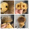 Genuine Raccoon & Rex Rabbit Fur Little Lion Bag Charm - Cute Plush Doll Women's Trendy Accessory