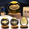 USB 3D Crystal Ball LED Night Light Laser Engraved SolarSystem Globe Astronomy Birthday Gift for Bedroom Home Desktop Decor Lamp
