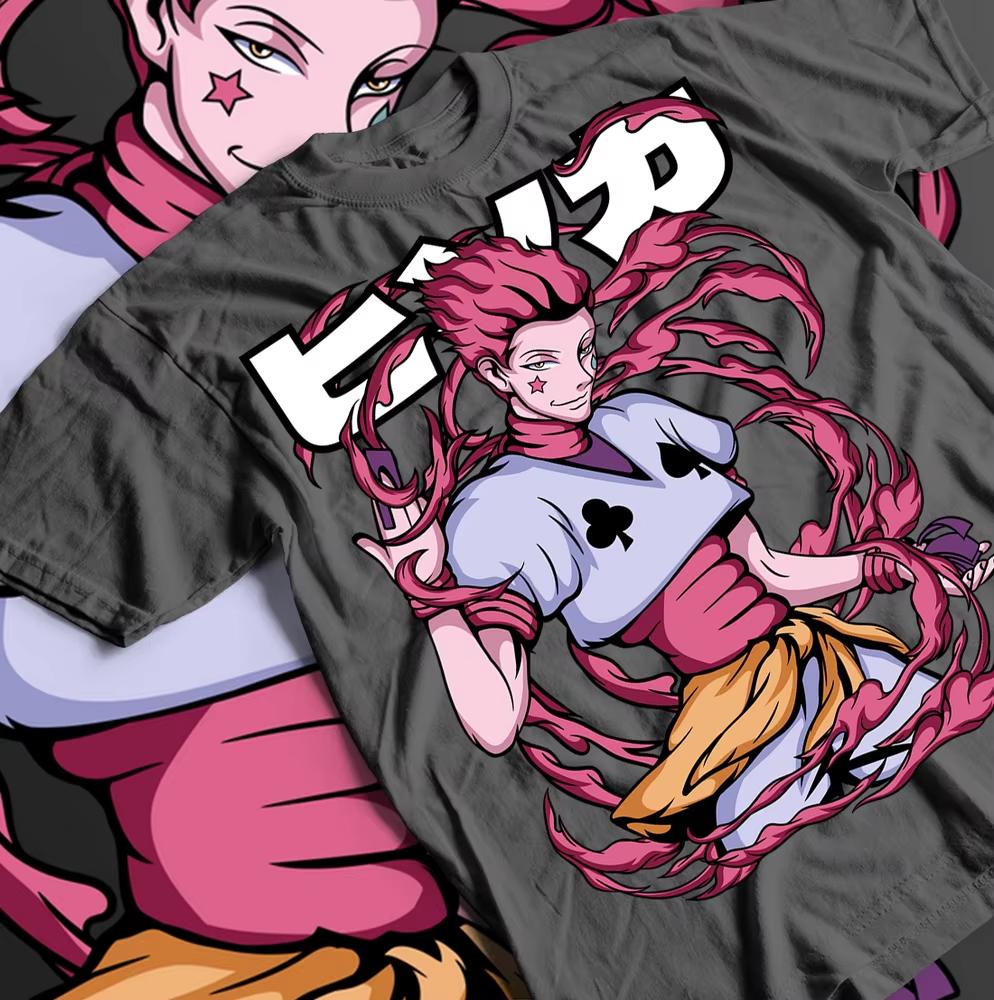 Hisoka Anime Printed Tshirt Unisexs and Womens Tshirt Unisexs Top Sports Tshirt Unisexs Tshirt Summer New Tee