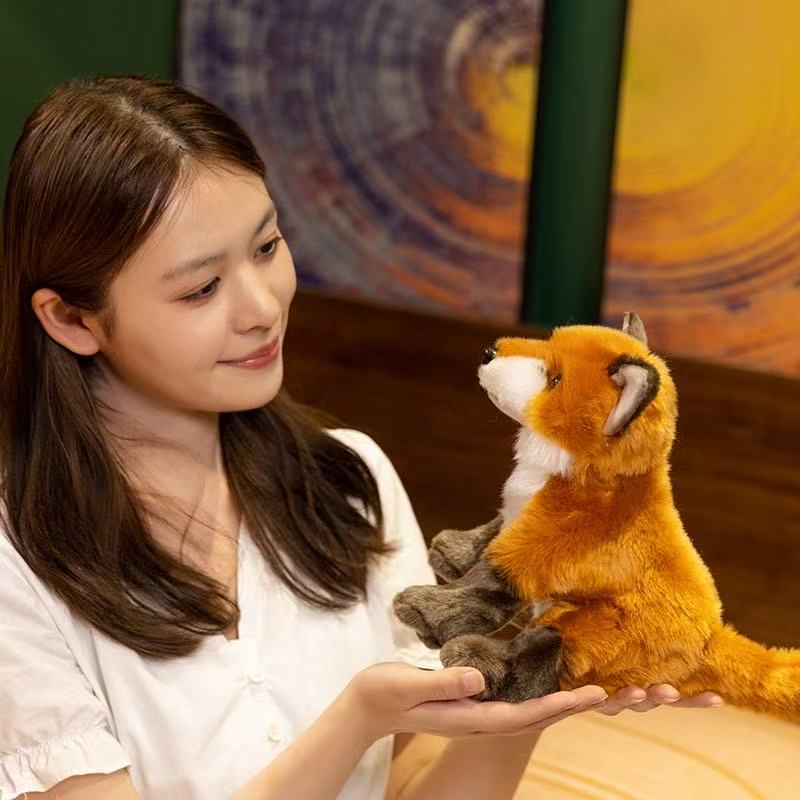 25cm Simulation New Sitting Fox Plush Toy Stuffed Plush Toy Figurine Cartoon Anime Cute Children's Birthday Gift Fun Doll