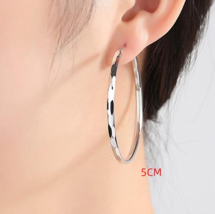 925 Sterling Silver Big Circle Stud Earrings for Women New Fashion Exaggerated Party Jewelry Gifts Prevent Allergy