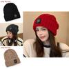 Knit Hat With Embroidered Letters For Winter Warmth And Windproof Protection