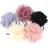 Fluffy Fabric Lace Flower Choker Necklace For Women Trendy Elegant Long Lace-Up Rope Chains On Collar Jewelry