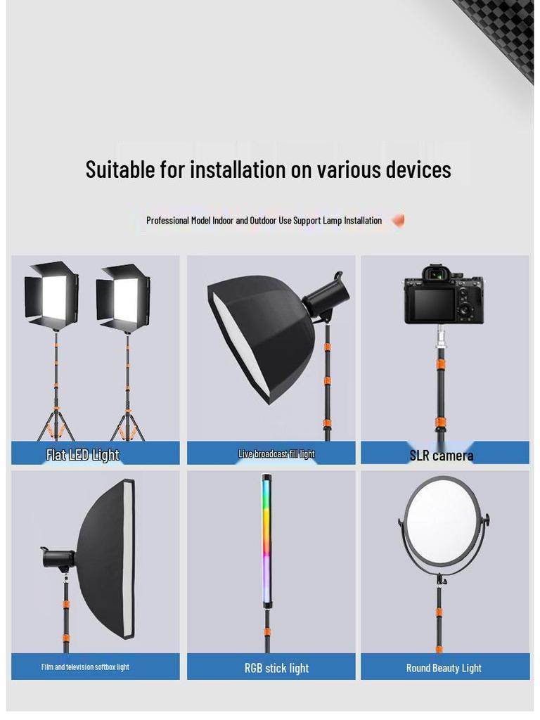 SL0288C Carbon Fiber Tripod: Portable Reverse-Fold Light Stand for Photography & Streaming