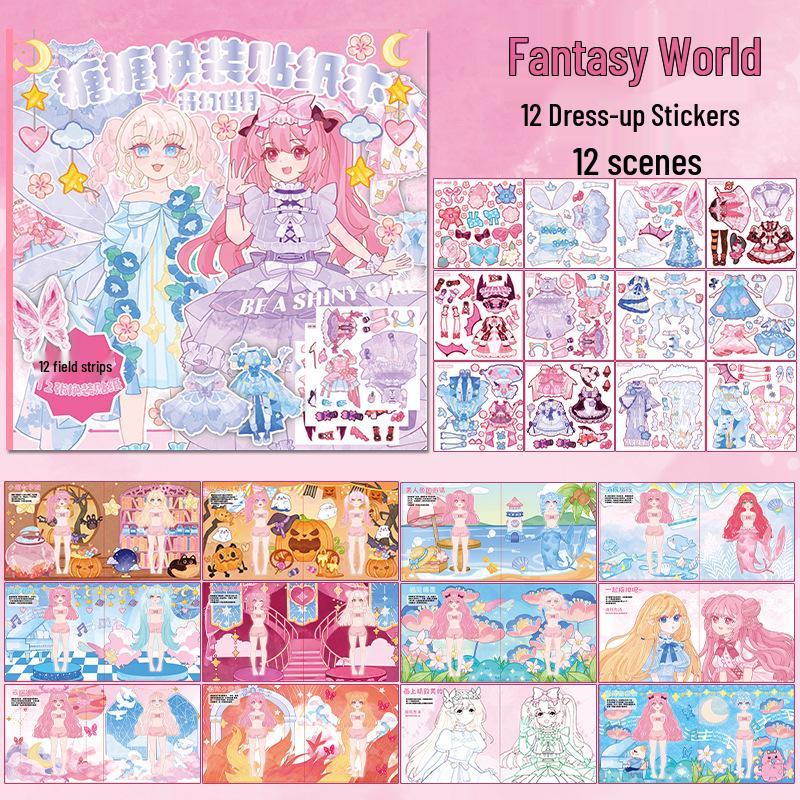 Yan She Tang Dress-Up Sticker Book for Kids: Little Princess Coloring & Clothes Toy