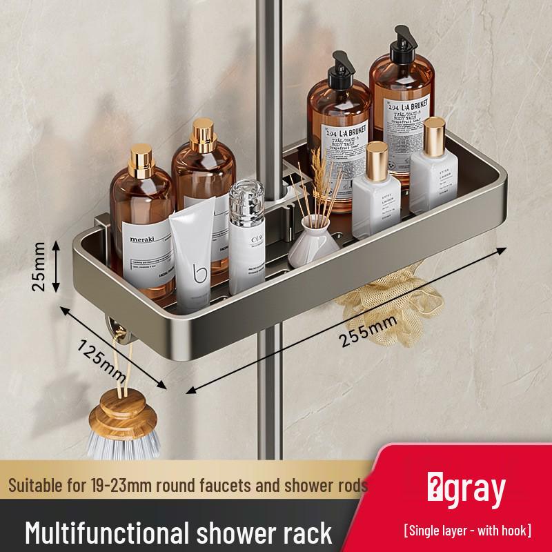Punch-Free Bathroom Shower Storage Rack