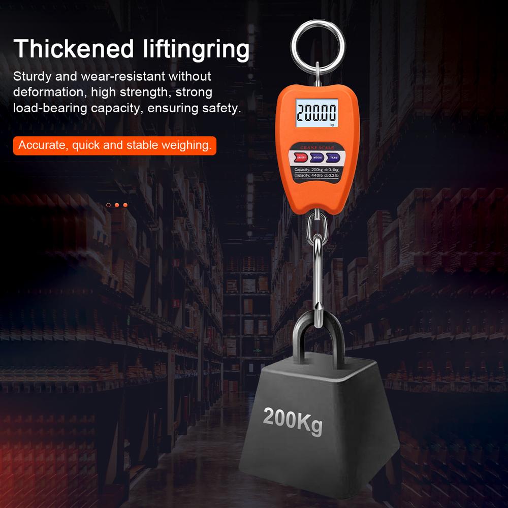 200KG Electronic Luggage Scale Multifunctional Digital Scales LCD Display Travel High Accurate Handheld Weighing Tool