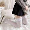 Women White Stockings Black Stockings Calf Socks Lace Lolita Socks Thin Version Over The Knee Socks Hollow Out Stockings