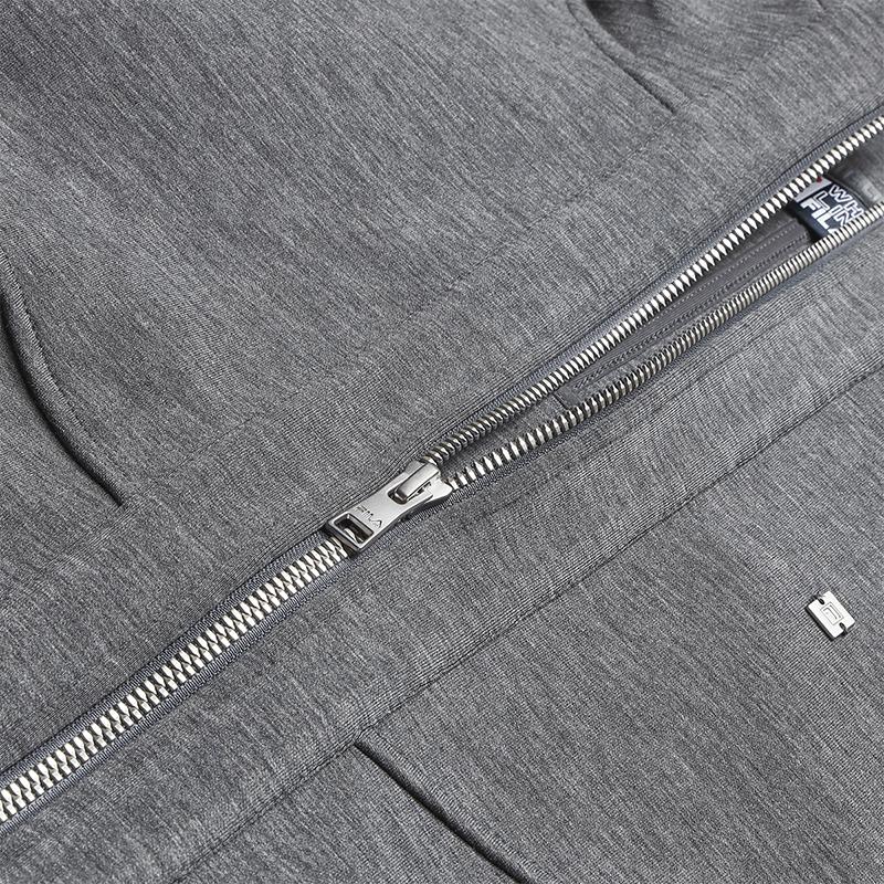 Fila White Minimalist Fashion Trendy Comfortable Casual Versatile Loose Knit Hoodie Jacket Women Jackets Gray F11W543501FMG