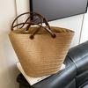 Woven Straw Tote Bag for Women Straw Bag Women's Summer New Fashion Woven Beach Bag Large Capacity Commuter Shoulder Tote Bag