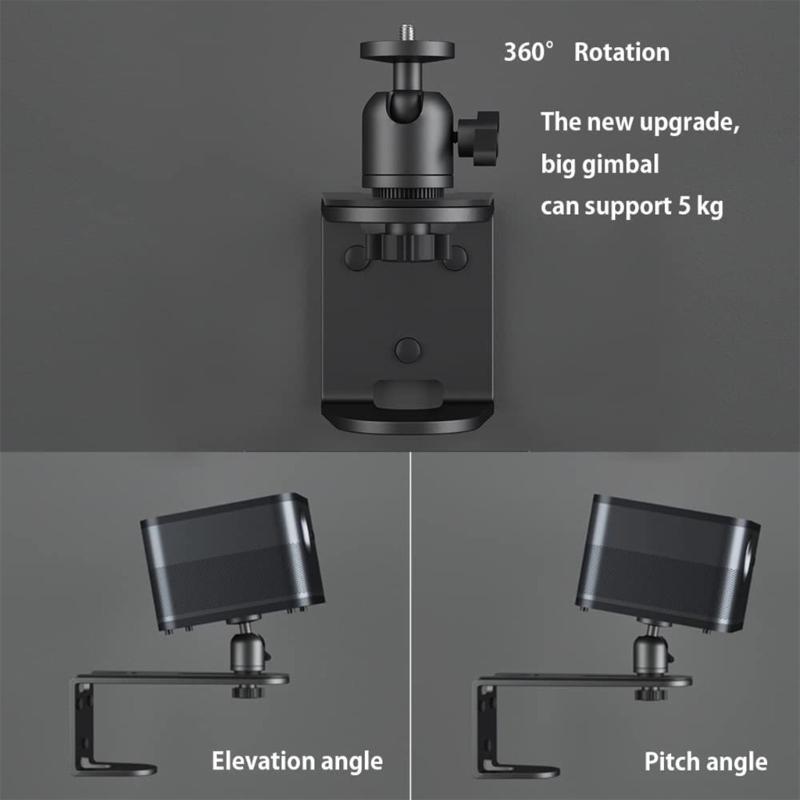 Rotating Projector Wall Mount Bracket Adjustable Height ABS Metal Durability Universal Compatibility Quick Installation