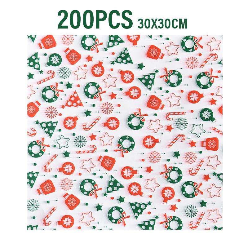 100Pcs Christmas Theme Paper Liners Sandwich Wrapping Paper 8Style Wax Paper Sheets For BBQ Picnic Festival Party Fast Food Tool