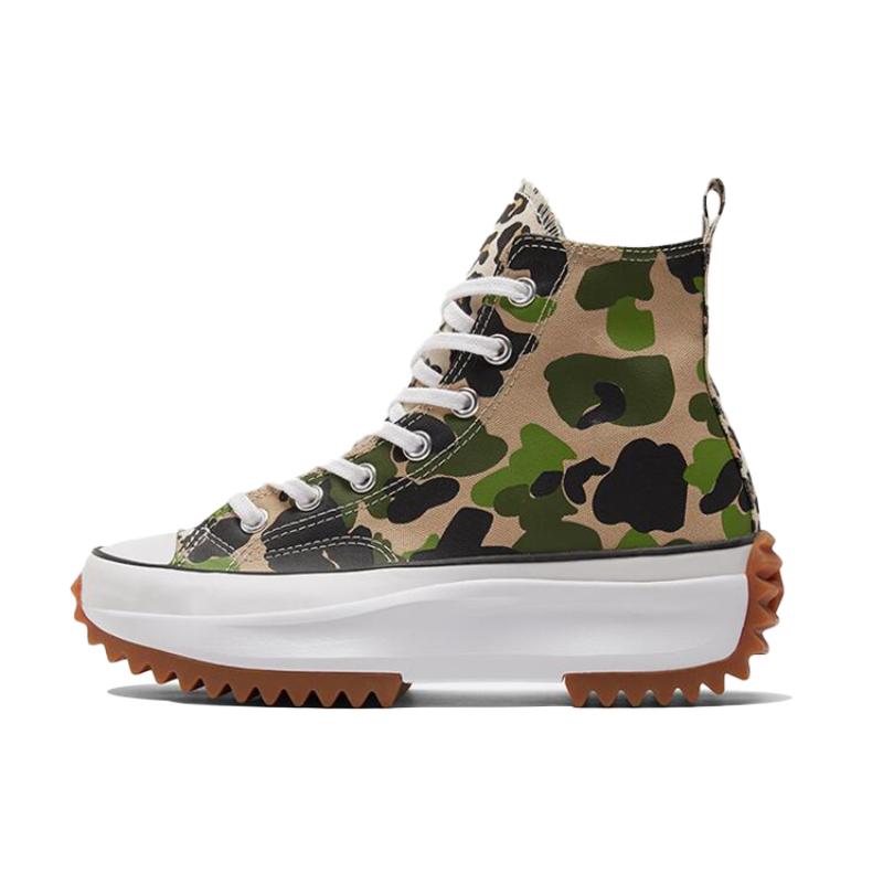 Converse Run Star Hike Multicolor Cool High-top Canvas Shoes Unisex Camouflage Green Brown