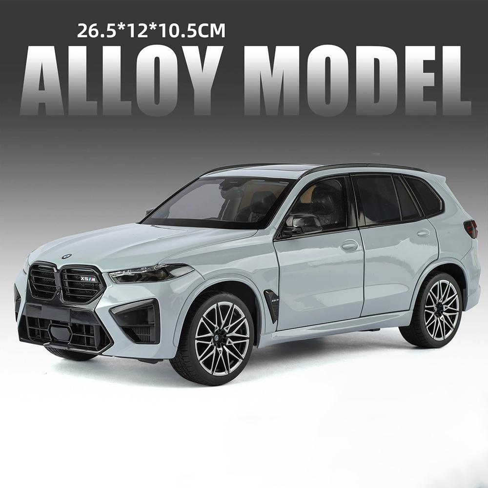 Large 1:18 X5M 530LI Car Model Toy Slide Forward Metal Die-cast Vehicle Foldable Rearview Mirror Models Boys Festival Presents