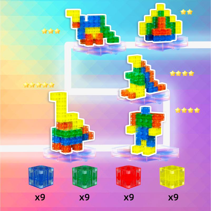 

Ideal for Boys Girls STEMMontessori Sensory Playthings Magnetic Blocks Build Mine MagnetWorld Edition Magnetic CubesConstruction Playthings shise-touming