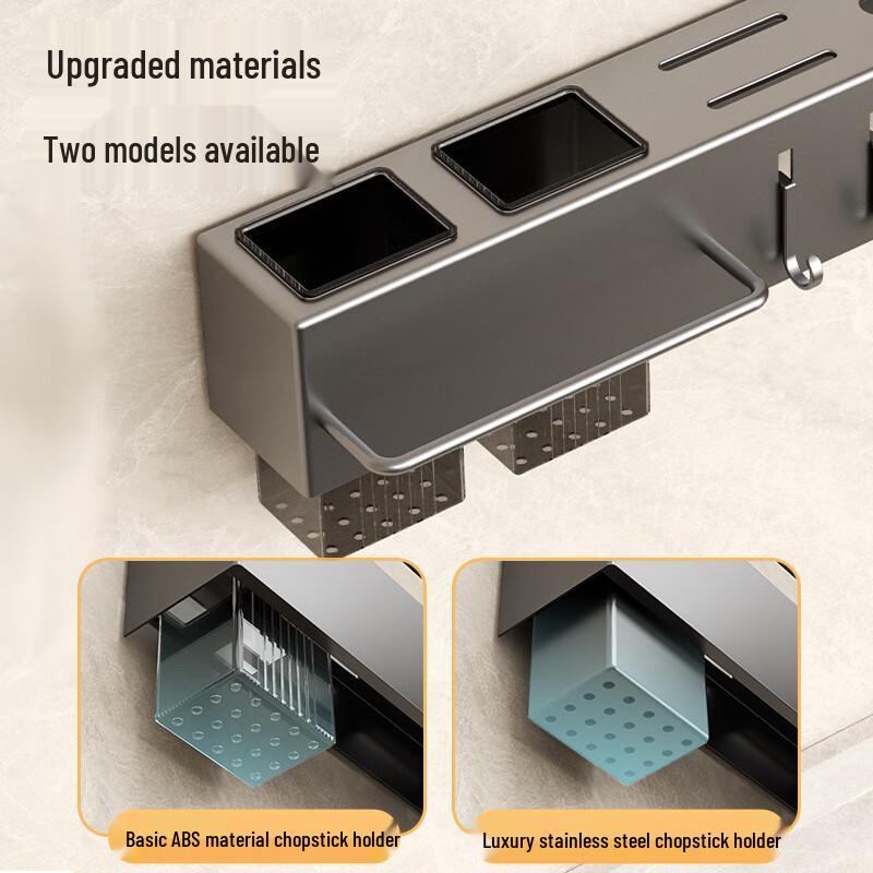 DANLE Wandmontiertes 201 Edelstahl Küchenregal mit Messerhalter