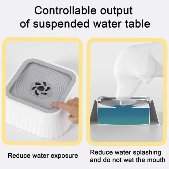 Dog Water Bowl No Spill Pet Water Fountain Slow Feeder No Drip Anti-Splash Floating Plate Dog Bowl for Clean Drinking