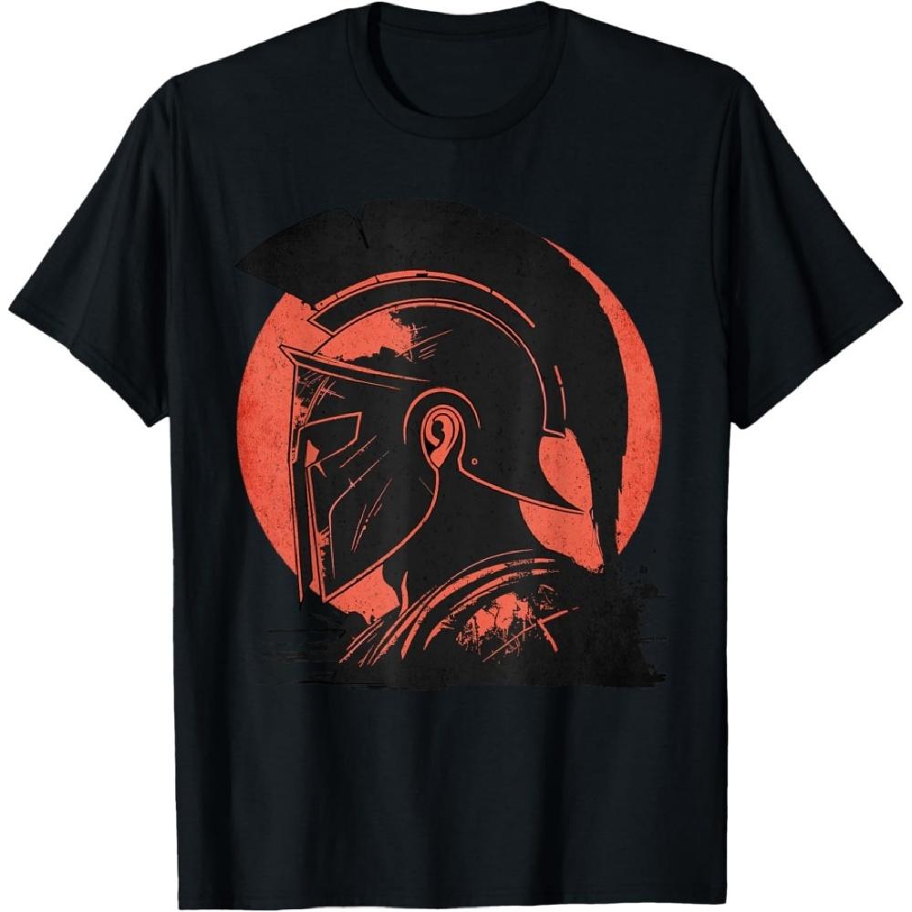 Ancient Warriors Helmet Greek Roman Spartan Soldier Graphic T-Shirt