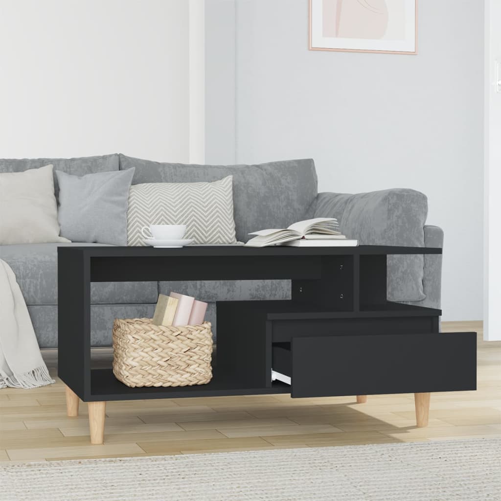 Coffee Table, Black 90x49x45 Cm, Wood-based Material