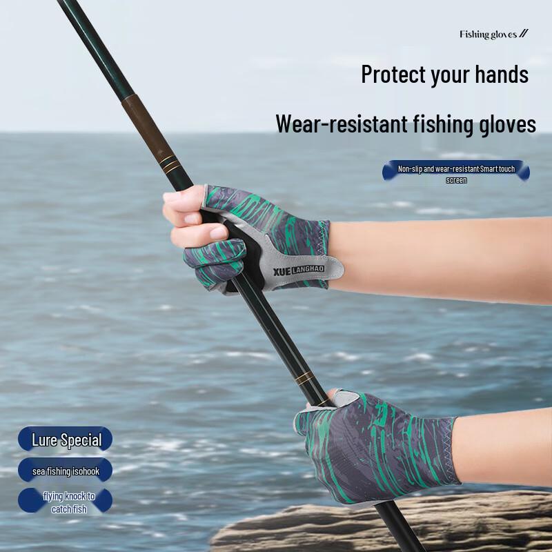 

Three Dolphins RWN Men s Ice Silk Half-Finger Fishing Gloves M