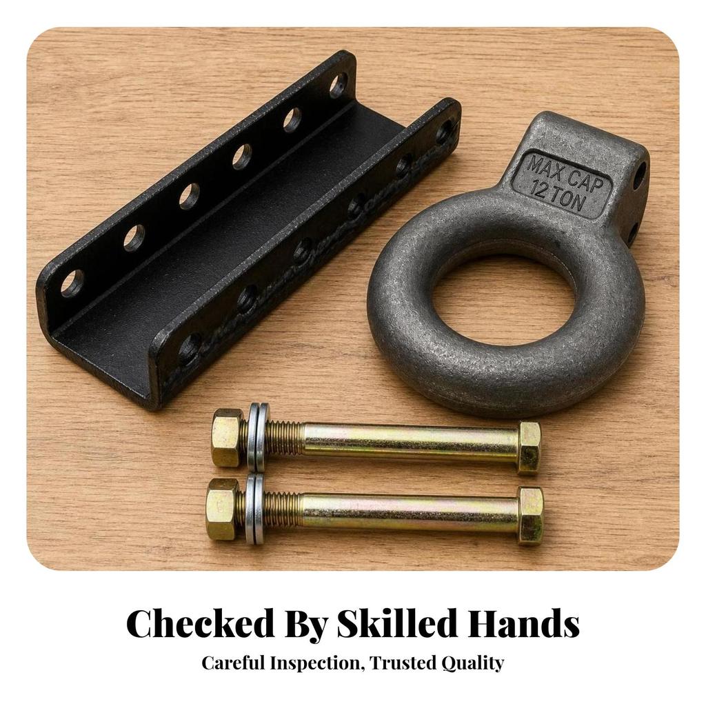 Tow Loop Hitch with Mounting Plate Metal Hardware Wear Resistant