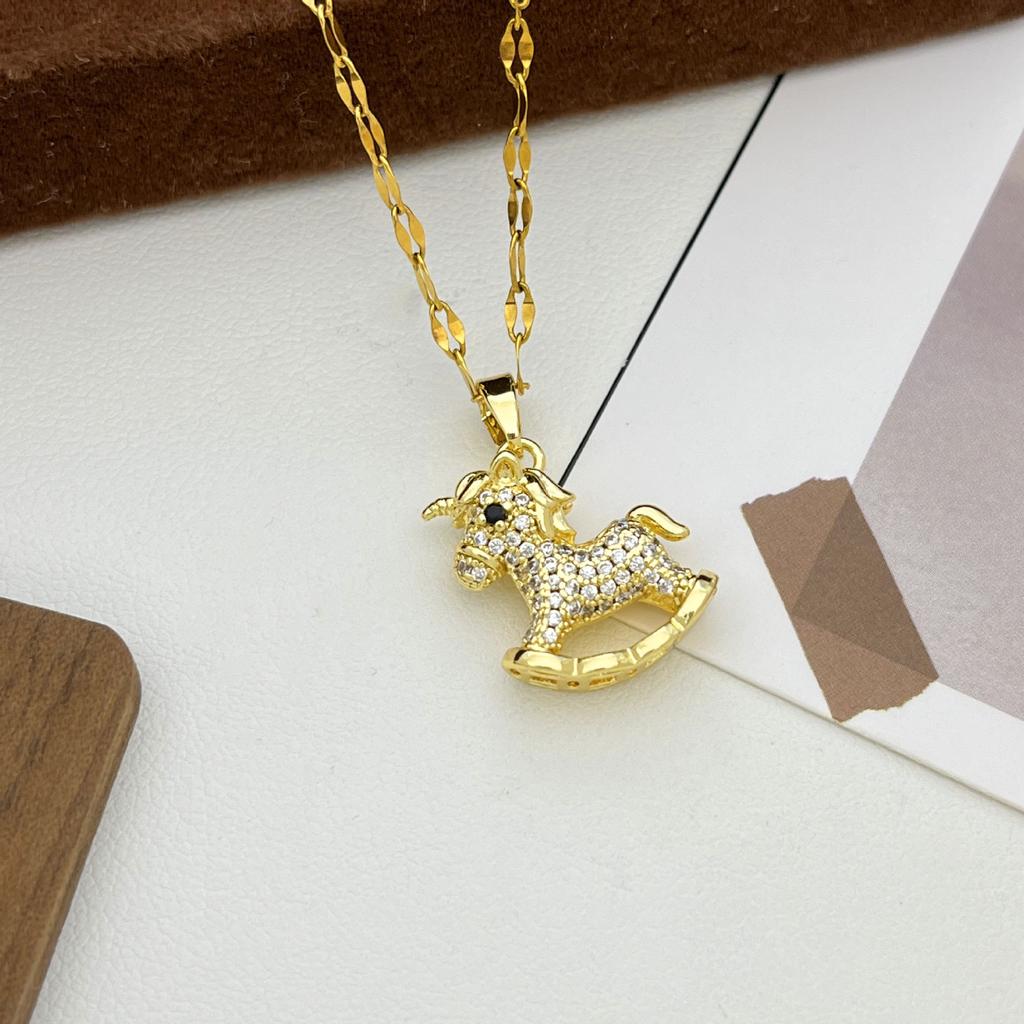 Necklaces will be rich soon, hot-selling micro-inlaid zircon necklaces, accessories, women's 1011 popular high-end fashion titanium steel accessories