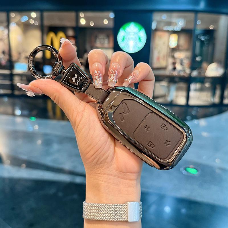 Lide L90/L60 Car Remote Leather Metal Protective Key Cover with Buckle