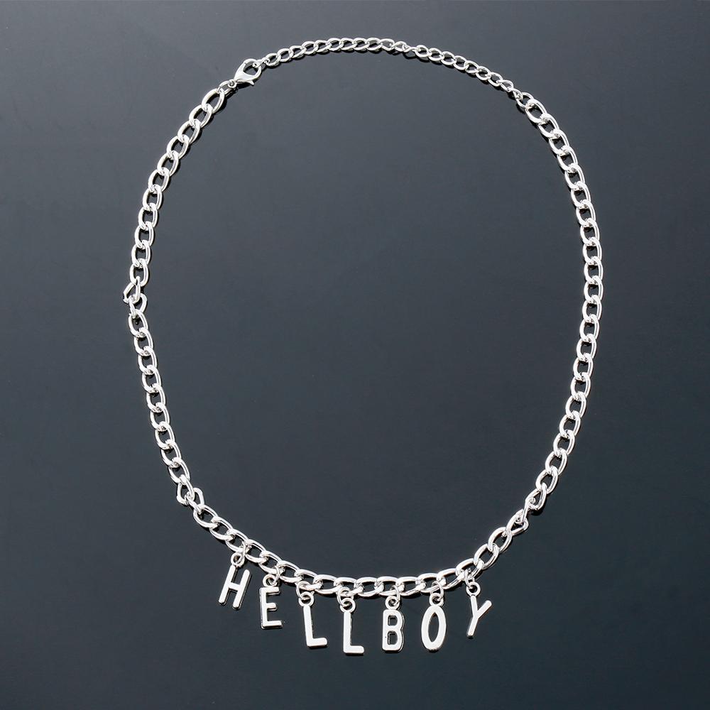 

New Punk Style Hip Hop Women Pendant Necklaces Bib Chain Letter Hellboy Choker