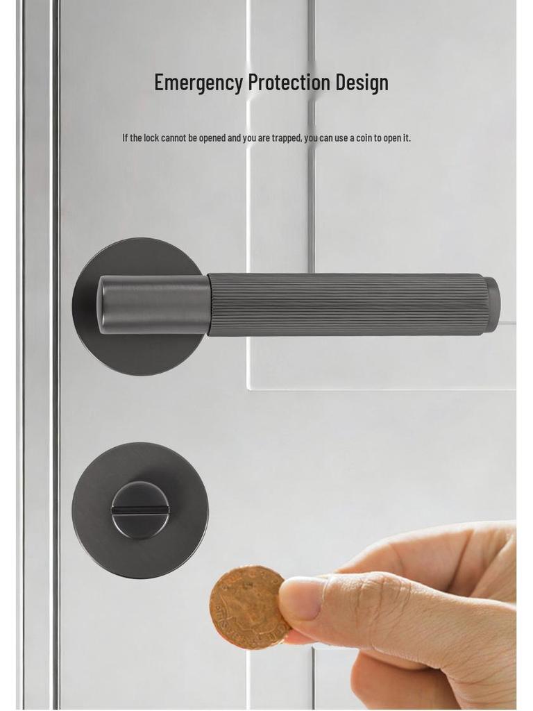 Zinc Alloy Split Handle Lock for Home, Hotel, and Bathroom Doors