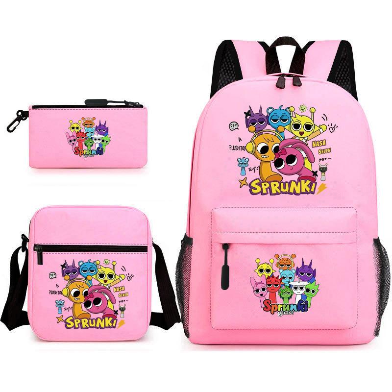 Boys Backpack Rhythm Box Treasure Children's School Bag Anime Satchel Pencil Bag Oxford Cloth Elementary School Student D