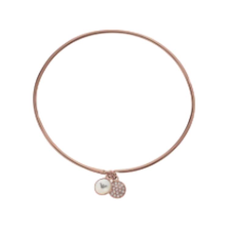 Emporio Armani Logo Stainless Steel Bracelet Women bracelet Rose-Gold EGS2155221 F,Rose Gold