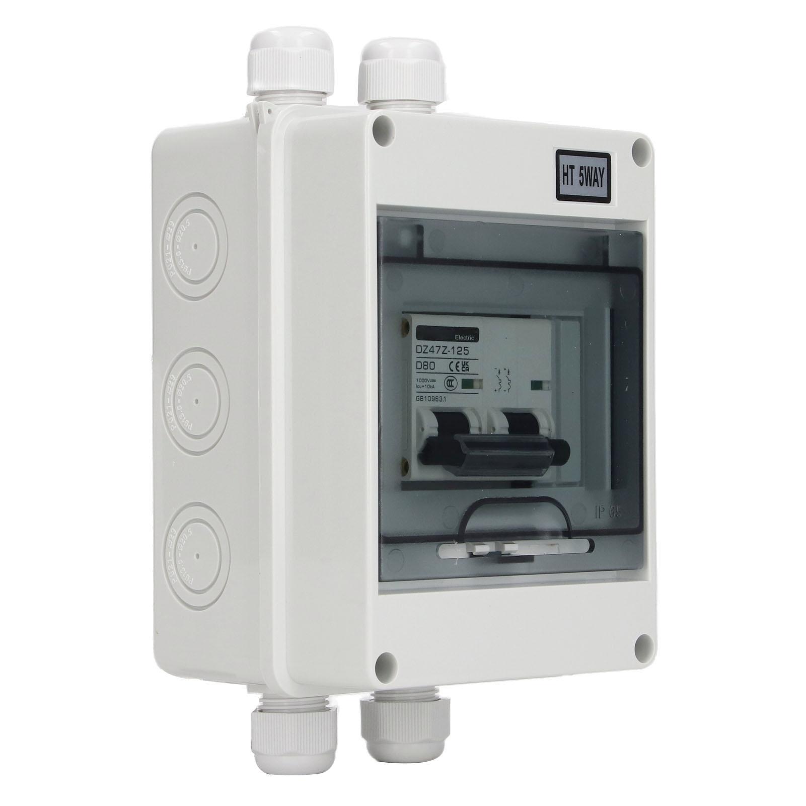 

80A 2P Miniature Circuit Breaker IP65 Waterproof 1000VDC Disconnect Switch for Solar PV System