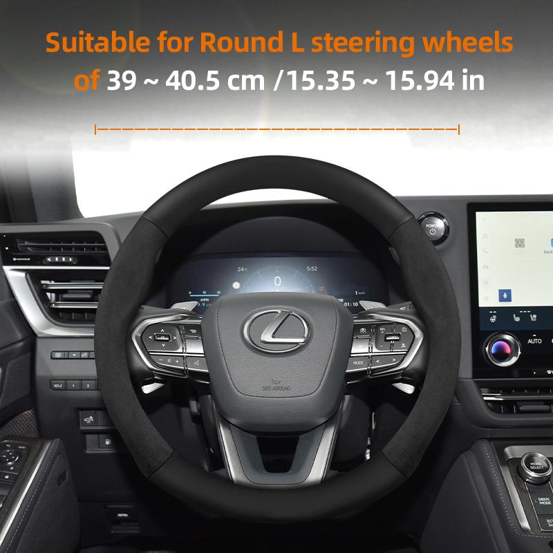 Suitable for Lexus Suede Matte Carbon Fiber Texture Steering Wheel Cover Suitable for Is250 Gs300 Lx 570 Nx Is350 2019 Es350 Gx460 Is 300 Ls400 Is300