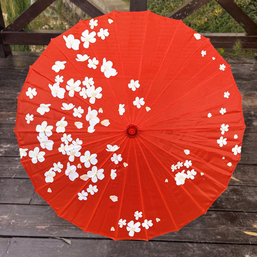 Chinese Antique Style Oiled Paper Umbrella 70cm 10 Colors Women Decorative Umbrella Bridesmaids Party Scenery Dance Performance