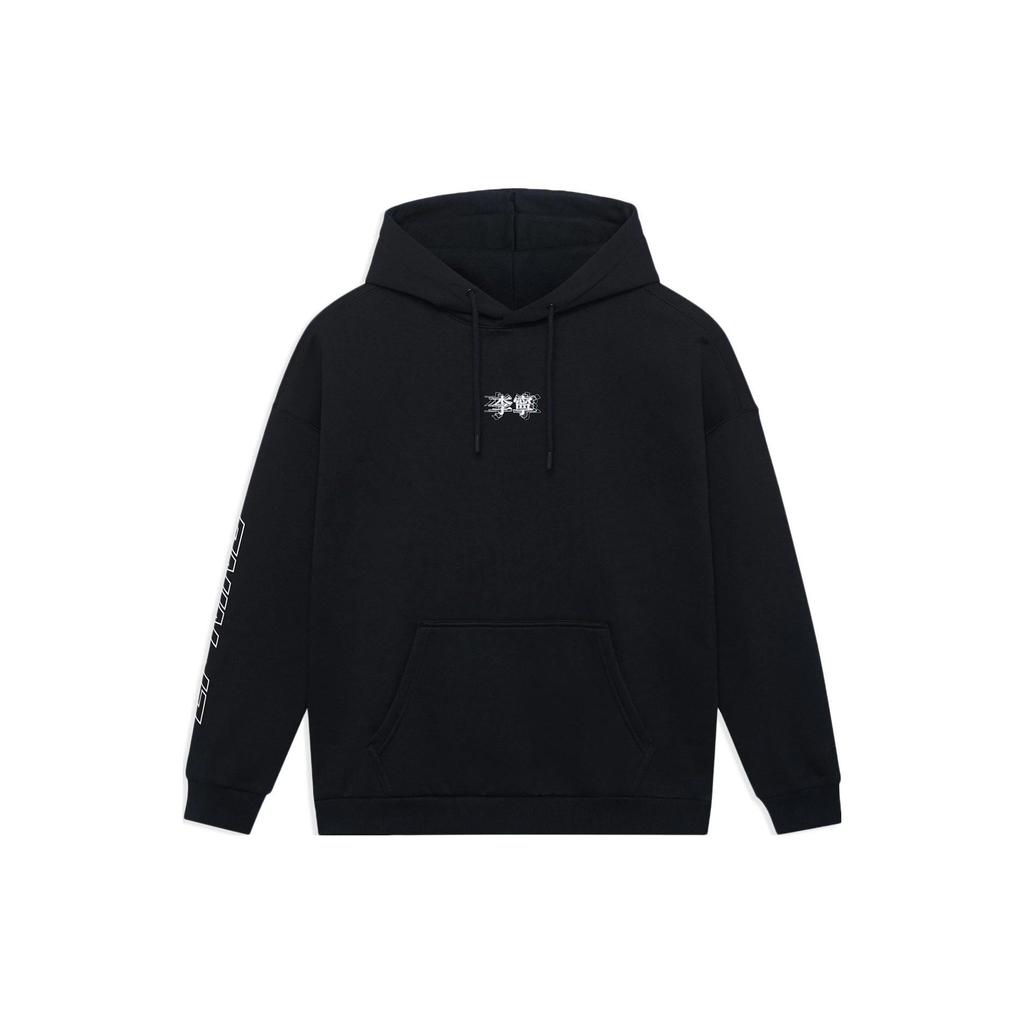 Li Ning Sweatshirts Unisex Black Hooded Moderate Regular AWDSB19-3