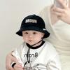 Letter Baby Bucket Hat With Rope Summer Outdoor Baby Boys Girls Sun Basin Hat Adjustable Infant Toddler Fisherman Hats