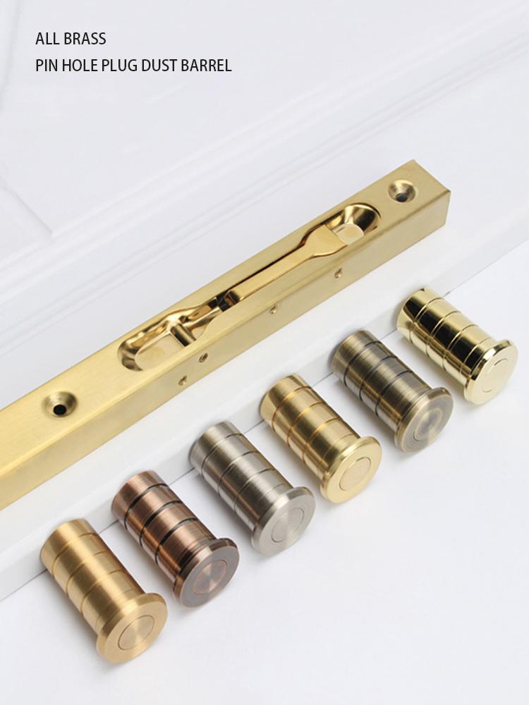 Dammavvisande Sockel Koppar Dammtät Hållare 13mm Öppning Golv Dammtät Låssockel Inbyggd Fjäder Dörrlås Tillbehör