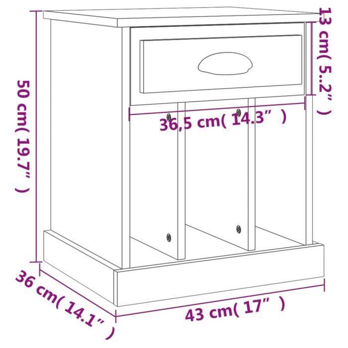 VidaXL Bedside Tables 2 Pcs Black 43x36x50 Cm 816347