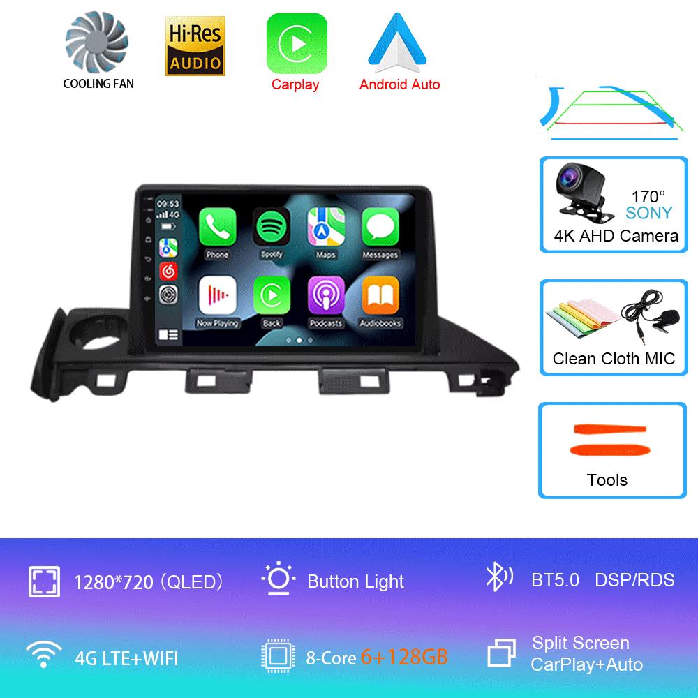 For Mazda 6 Atenza 3 2016 2017 2018 Android 14 Car Radio GPS Navigation 4G WIFI Video BT Carplay DSP Player No DVD