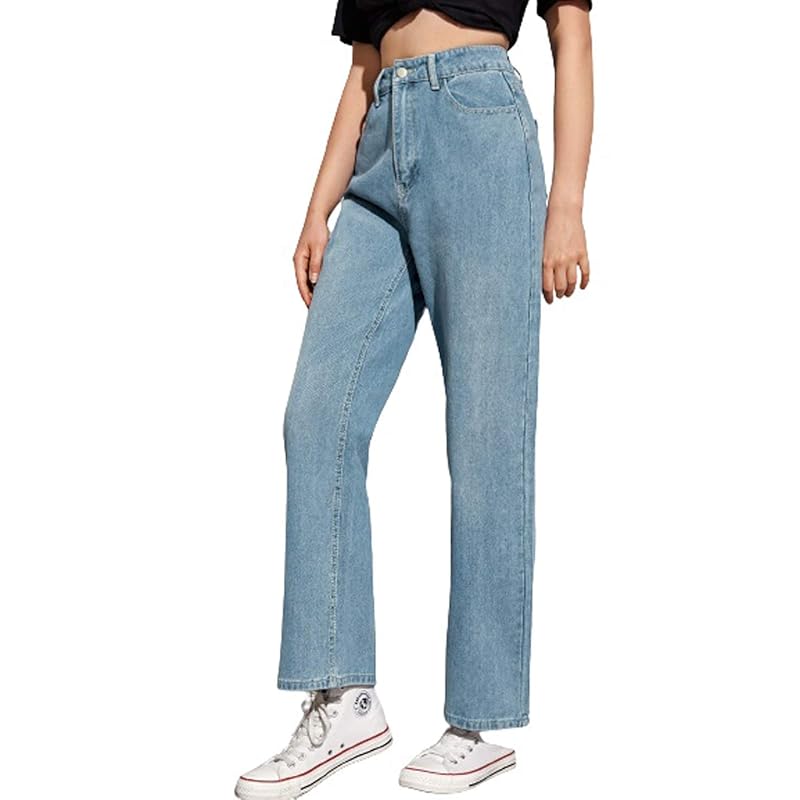 KOTTY Womens High Rise Cotton Lycra Jeans(Ice Light Blue,28)