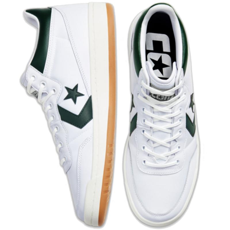 Converse Fastbreak comfortable and versatile non-slip and lightweight mid-top board shoes unisex white and green
