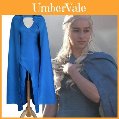Prachtig Game Of Thrones Daenerys Targaryen Moeder der Draken Kostuum Jurk Cape Voor Vrouwen