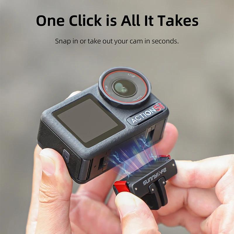 Magnetic Adapter Mount For DJI Osmo Action 5 Pro/4 3 2/360/Camera Quick Release Base 1/4 Thread Port For DJI Action 5 4 3