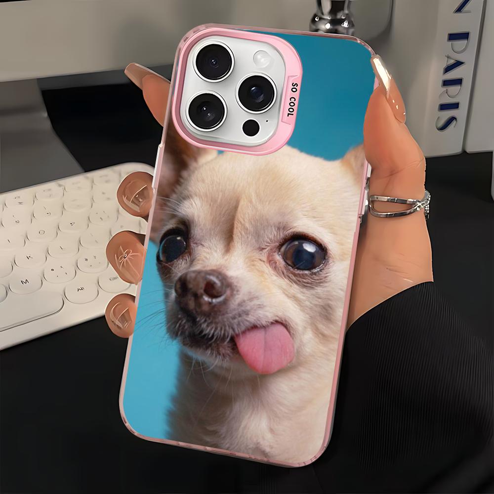 Cute Pet Chihuahua Dog Phone Case For IPhone 16 15 14 13 12 11 Pro Max X XR XSMAX 8 7 Plus Matte Shockproof Back Cover