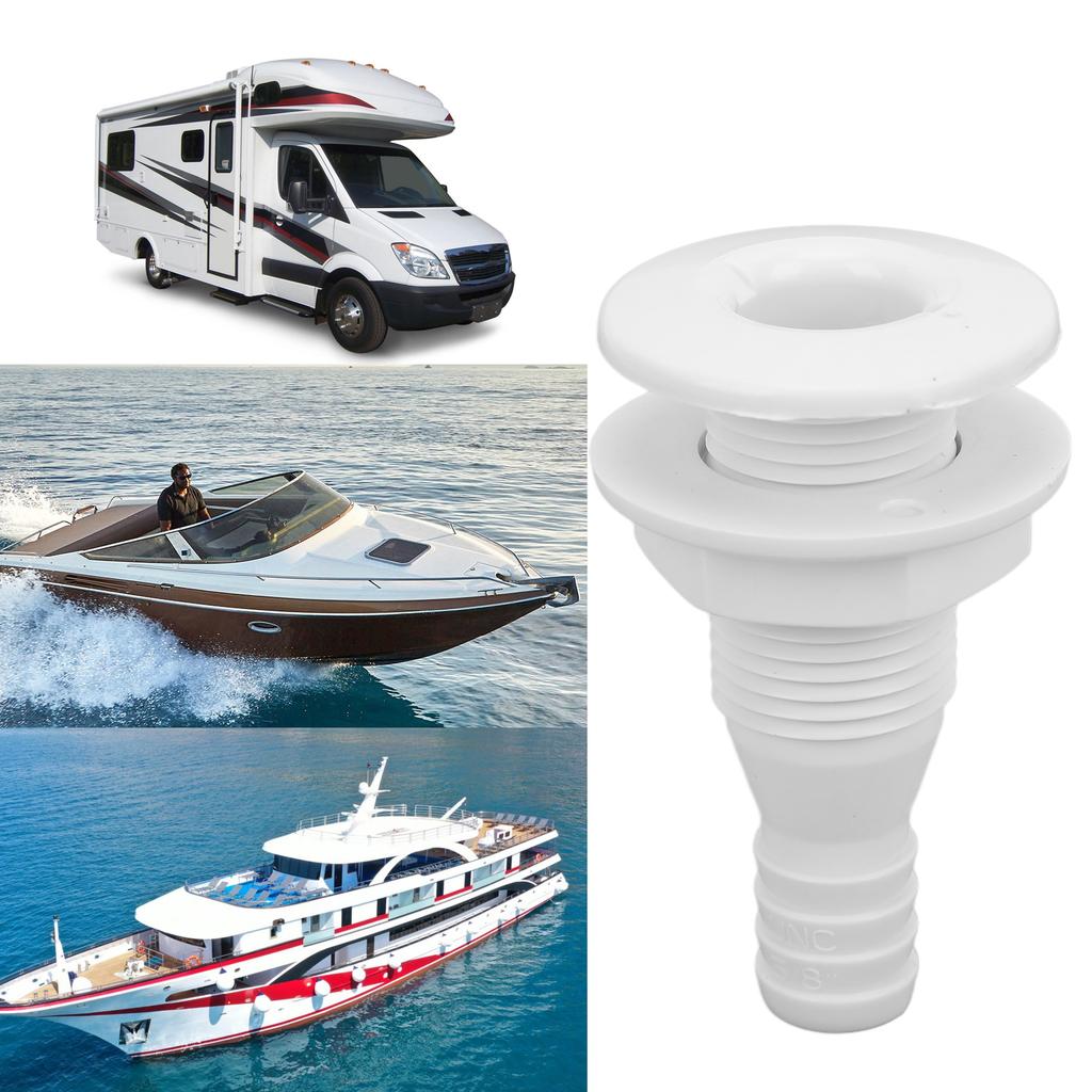 5 8in Thru Hull Fitting Straight ABS Impact Resistance Hose Connector Accessory for Boats Marines