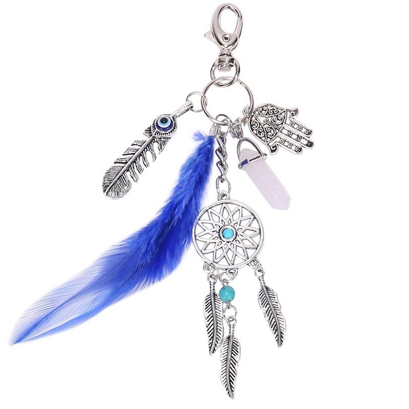 Bohemian Style Key Chains Dreamcatcher Keyring Feather Keychain Car Keychain Pendant